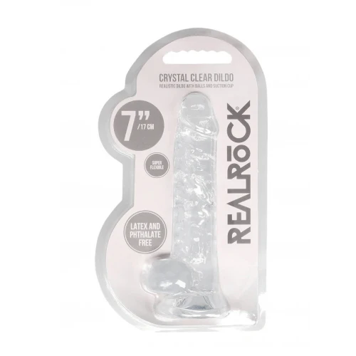 REALROCK 7 Inch/ 17 cm REALISTIC DILDO WITH BALLS (CLEAR)