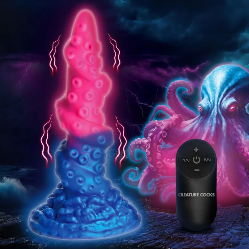 Creature Cocks Deluxe Lord Kraken Vibrating Glow-in-the-Dark Silicone Dildo - Image 5