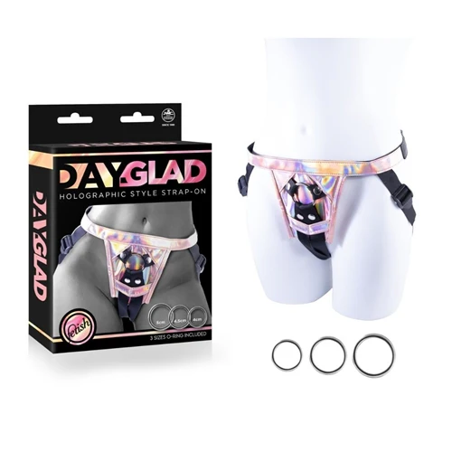 Day-Glad Holographic Style Harness with 3 Different Size Metal Ring - Image 3