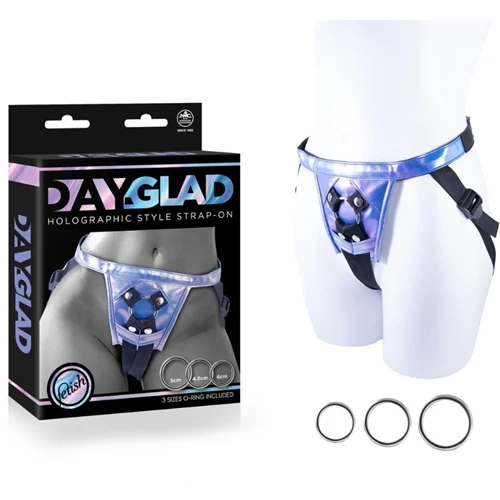 Day-Glad Holographic Style Harness with 3 Different Size Metal Ring - Image 4