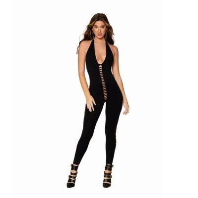 Dreamgirl Catsuit Bodystocking Black O/S