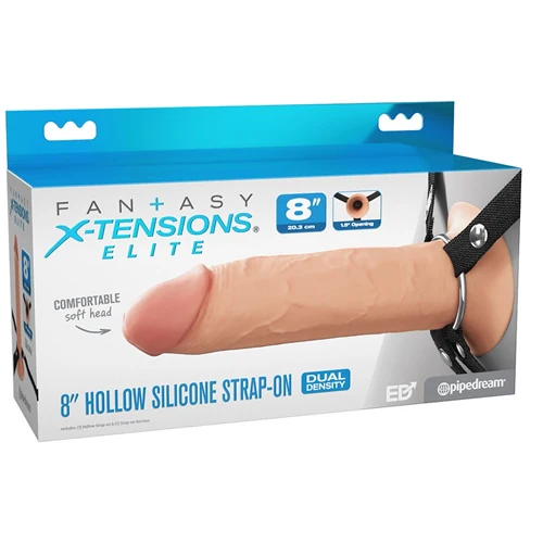 FX Elite  Silicone Hollow Strap-On - Flesh - Image 4