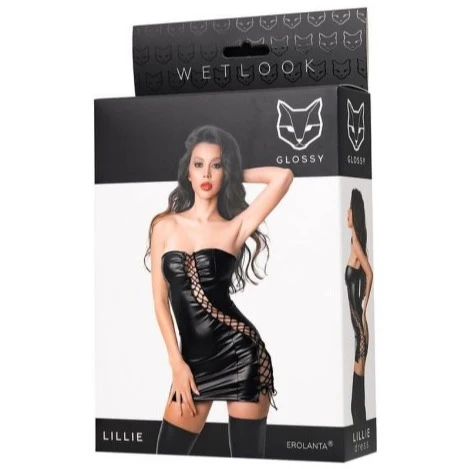 Glossy Lillie Dress Black