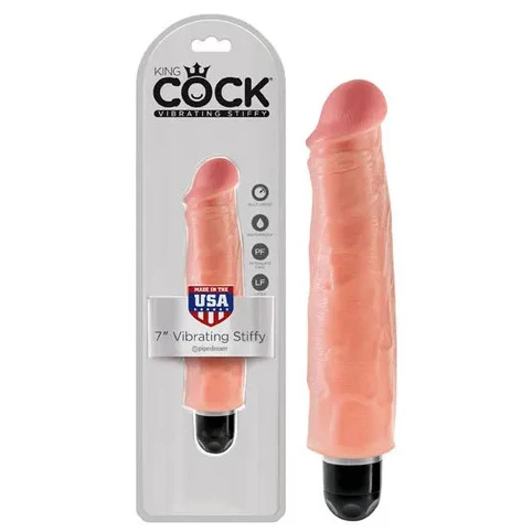 King Cock 7" Vibrating Stiffy - Flesh
