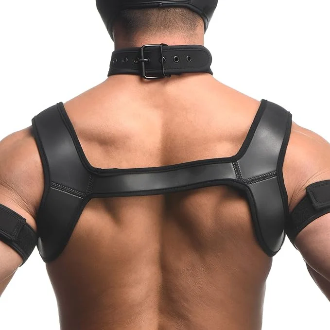 Master Series Full Pup Arsenal Set Neoprene Puppy Hood, Chest Harness, Collar W/ Leash, & Arm Bands - Image 5