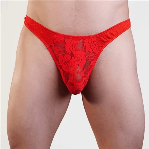 Mens lace pouch g-string