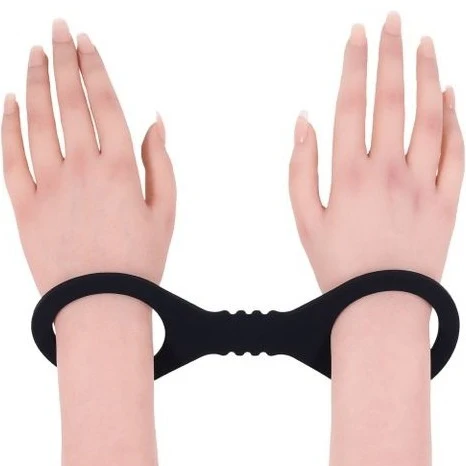 S&M Shadow  Silicone Cuffs - Black - Image 2