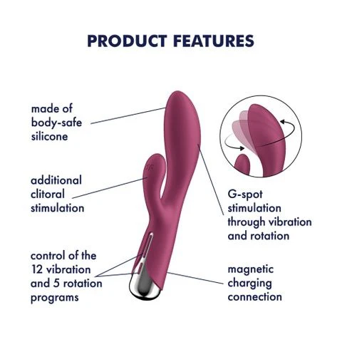 Satisfyer Spinning Rabbit - Red - Image 3